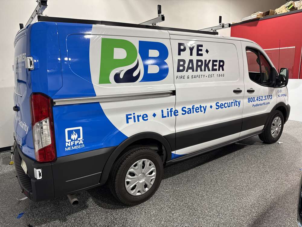 Pye Barker Fire & Safety commercial van wrap