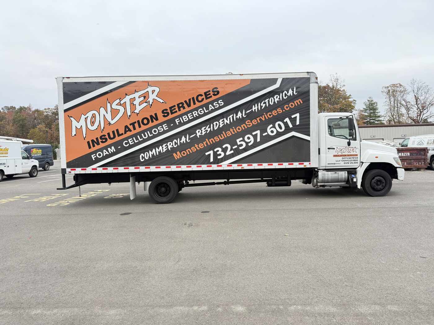 Monster Insulation Services box truck - professional fleet wrap