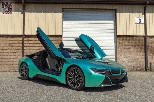 BMW i8 Wrapped In Hexis Super Chrome Turquoise Satin HX30SCH09S