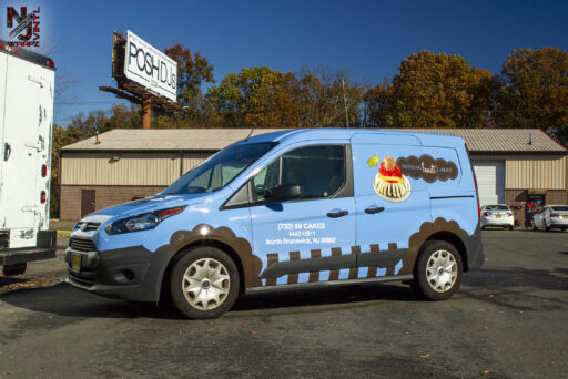 Nothing Bundt Cakes Ford Transit Connect wrapped in Avery 1105EZRS with DOL1360 laminate.