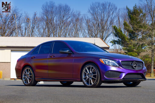 Mercedes AMG wrapped in Avery Dennison SW900 Satin Roaring Thunder Vinyl Wrap.